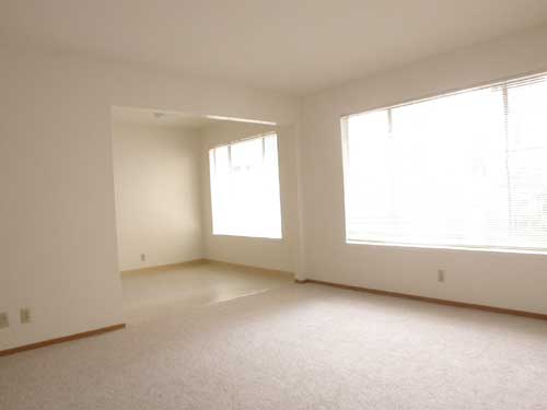 Living room and dining area