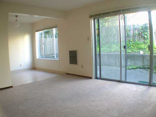 Living room, dining room, and patio